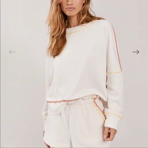 something navy dollie embroidered sweatshirt